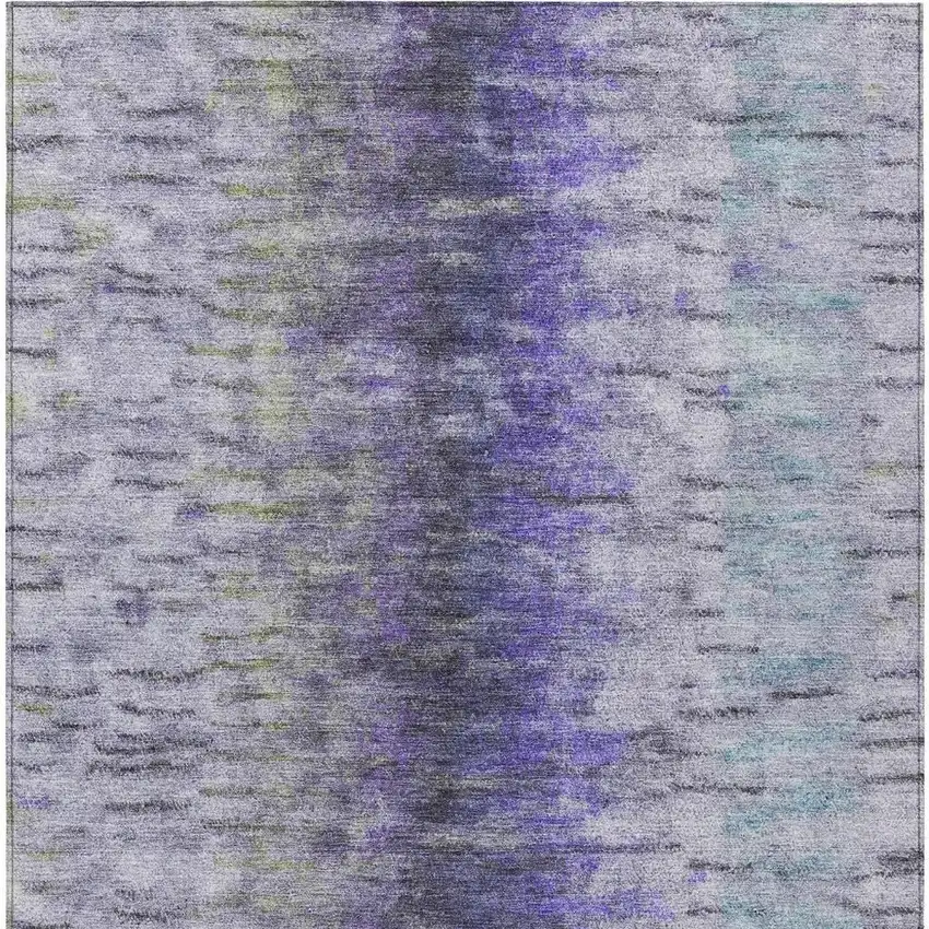 Purple Ivory And Gray Abstract Washable Indoor Outdoor Area Rug Photo 4