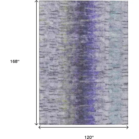 Purple Ivory And Gray Abstract Washable Indoor Outdoor Area Rug Photo 3