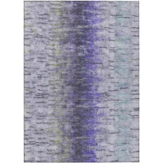Purple Ivory And Gray Abstract Washable Indoor Outdoor Area Rug Photo 2