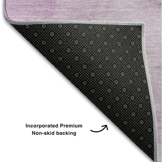 Purple Ivory And Green Abstract Washable Area Rug With UV Protection Photo 8