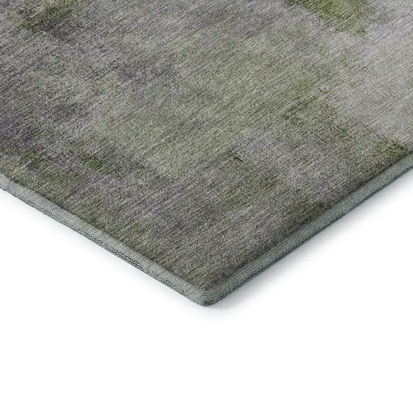 Purple Ivory And Green Abstract Washable Area Rug With UV Protection Photo 7