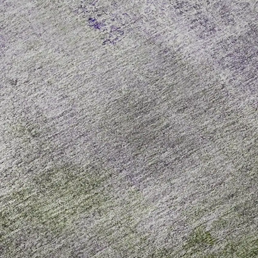 Purple Ivory And Green Abstract Washable Area Rug With UV Protection Photo 9