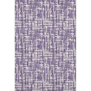 Photo of Purple Ivory And Lavender Abstract Geometric Washable Area Rug With UV Protection