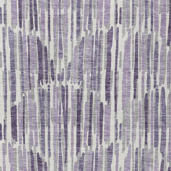 Purple Ivory And Lavender Abstract Washable Indoor Outdoor Area Rug Photo 5