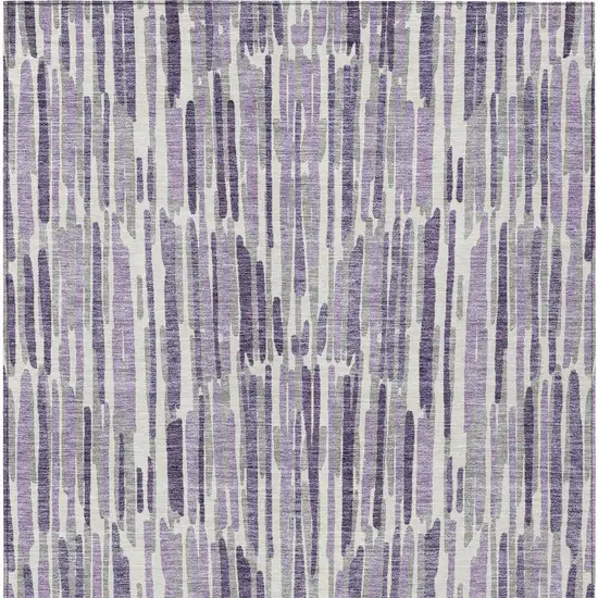 Purple Ivory And Lavender Abstract Washable Indoor Outdoor Area Rug Photo 4