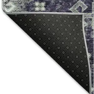 Photo of Purple Ivory And Sage Medallion Washable Area Rug With UV Protection