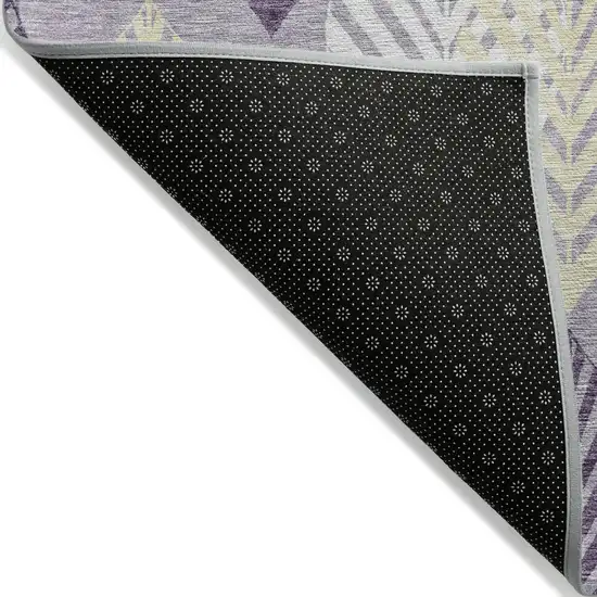 Purple Lavender And Beige Floral Washable Indoor Outdoor Area Rug Photo 2