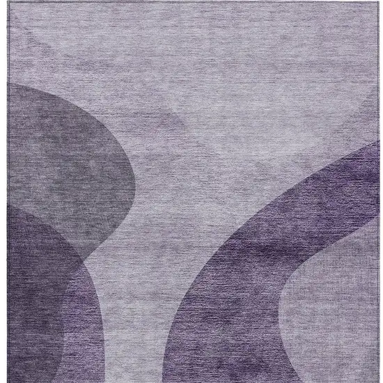 Purple Lavender And Eggplant Abstract Washable Indoor Outdoor Area Rug Photo 6