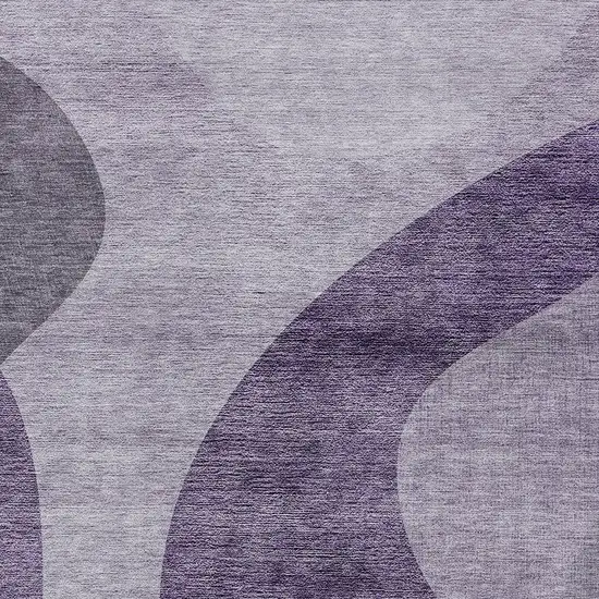 Purple Lavender And Eggplant Abstract Washable Indoor Outdoor Area Rug Photo 5