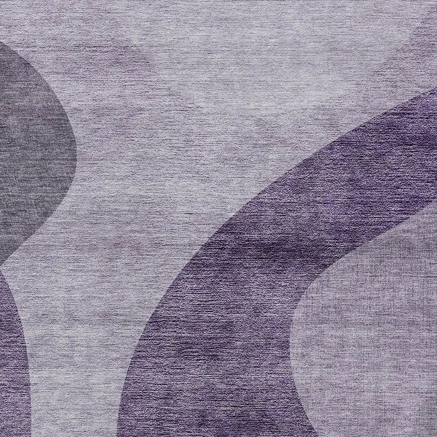 Purple Lavender And Eggplant Abstract Washable Indoor Outdoor Area Rug Photo 5
