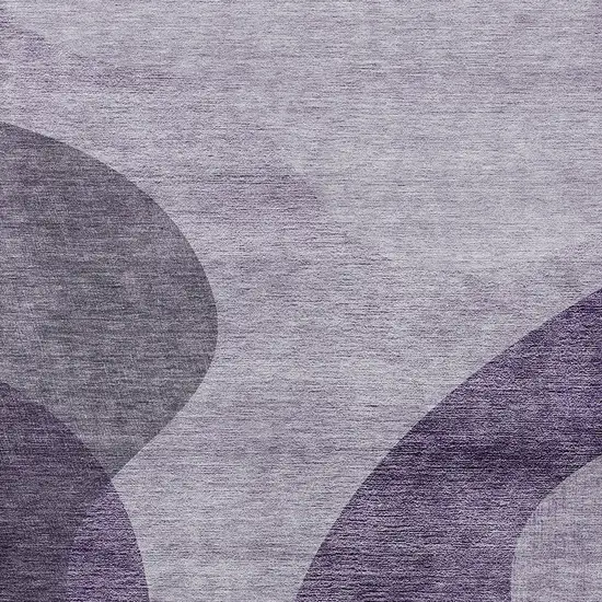 Purple Lavender And Eggplant Abstract Washable Indoor Outdoor Area Rug Photo 5