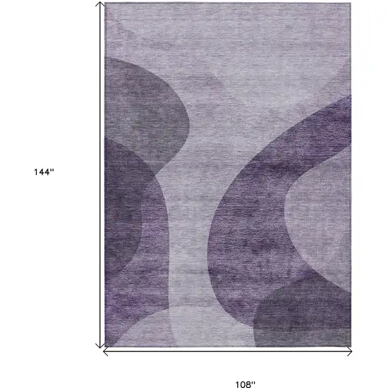 Purple Lavender And Eggplant Abstract Washable Indoor Outdoor Area Rug Photo 3