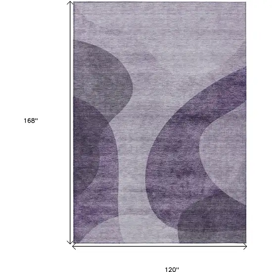 Purple Lavender And Eggplant Abstract Washable Indoor Outdoor Area Rug Photo 3