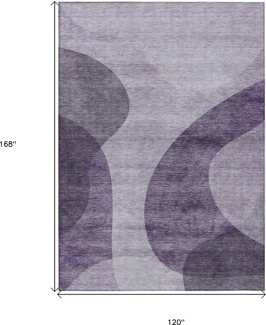 Purple Lavender And Eggplant Abstract Washable Indoor Outdoor Area Rug Photo 3