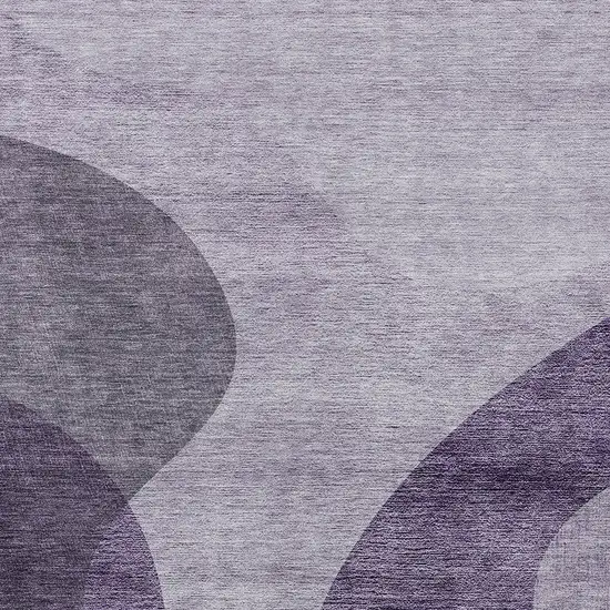 Purple Lavender And Eggplant Abstract Washable Indoor Outdoor Area Rug Photo 5
