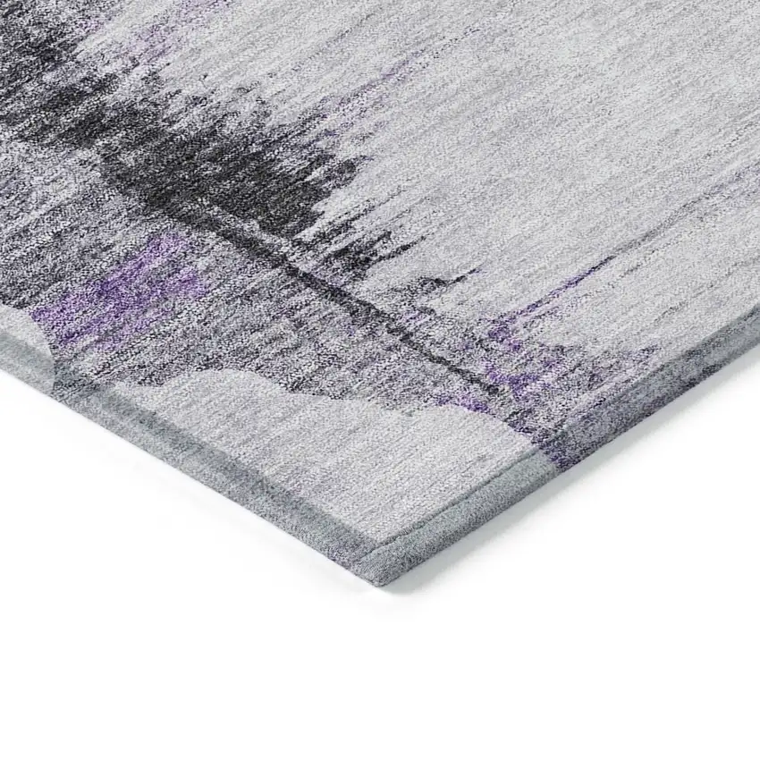 Purple Lavender And Gray Abstract Washable Indoor Outdoor Area Rug Photo 2