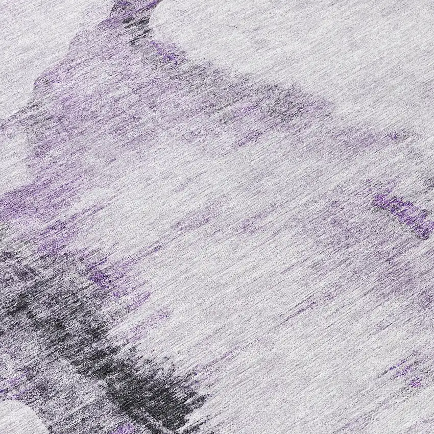 Purple Lavender And Gray Abstract Washable Indoor Outdoor Area Rug Photo 9