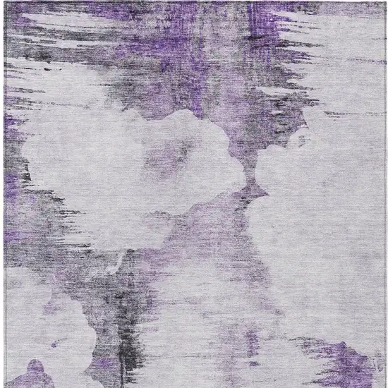 Purple Lavender And Gray Abstract Washable Indoor Outdoor Area Rug Photo 4