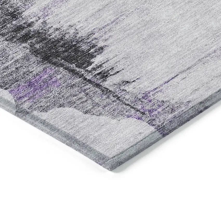 Purple Lavender And Gray Abstract Washable Indoor Outdoor Area Rug Photo 2