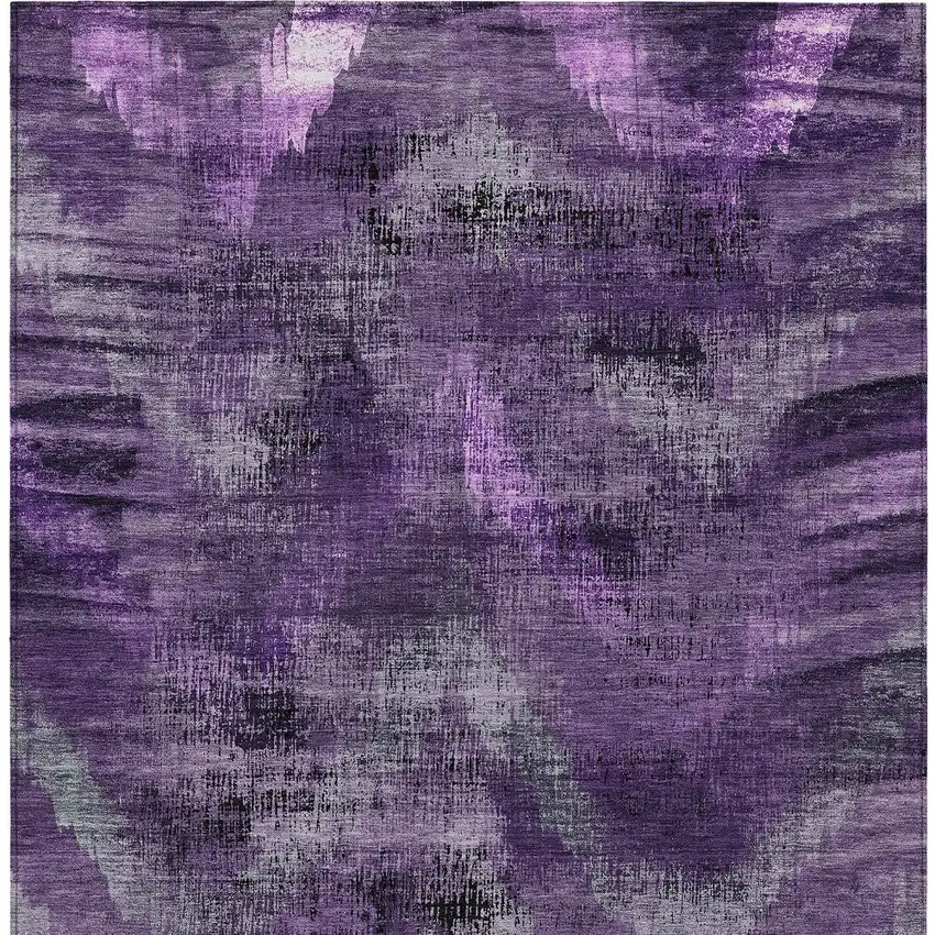 Purple Lavender And Gray Abstract Washable Indoor Outdoor Area Rug Photo 6