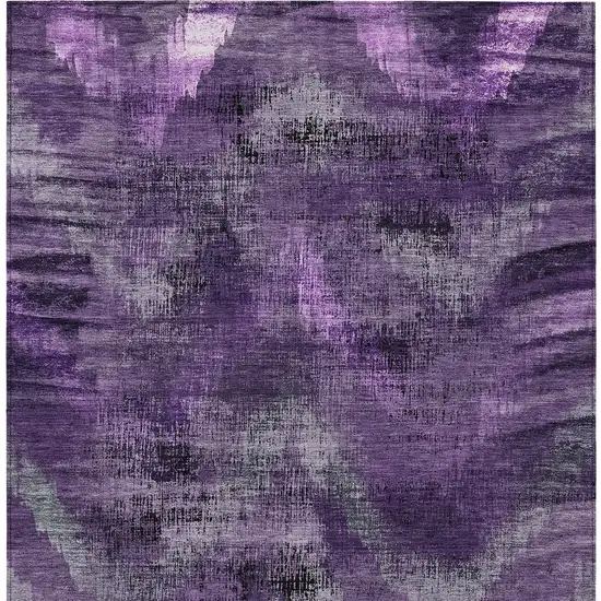 Purple Lavender And Gray Abstract Washable Indoor Outdoor Area Rug Photo 6