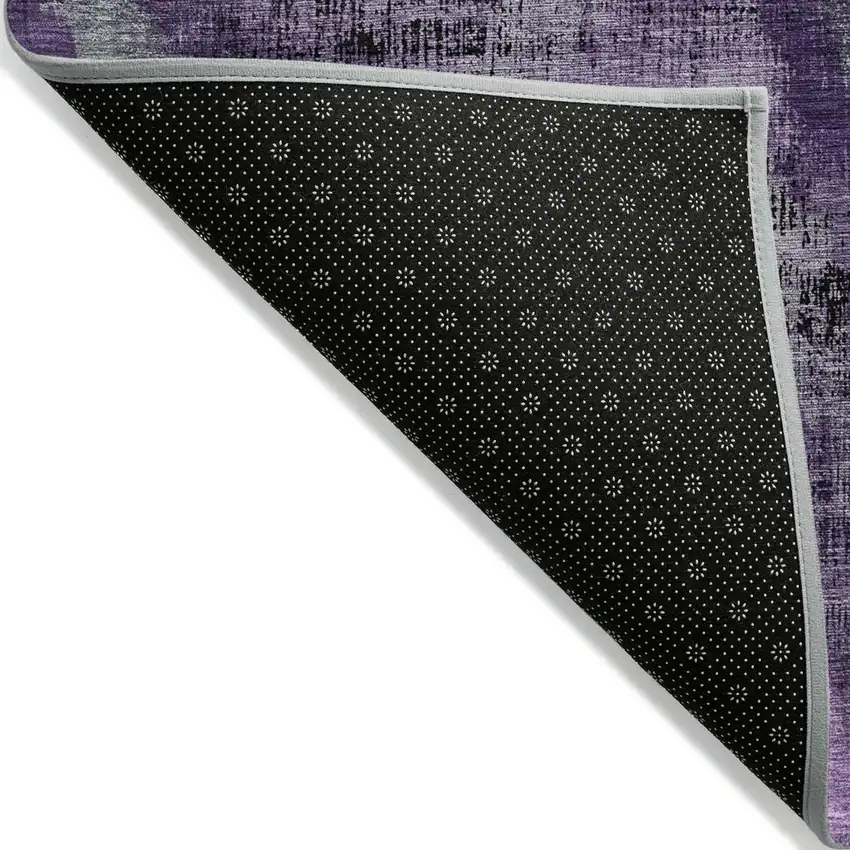 Purple Lavender And Gray Abstract Washable Indoor Outdoor Area Rug Photo 4