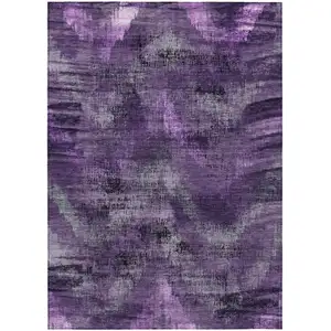 Photo of Purple Lavender And Gray Abstract Washable Indoor Outdoor Area Rug
