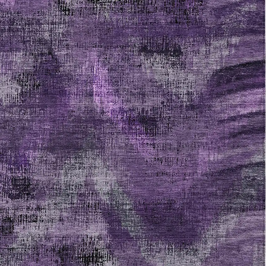 Purple Lavender And Gray Abstract Washable Indoor Outdoor Area Rug Photo 6