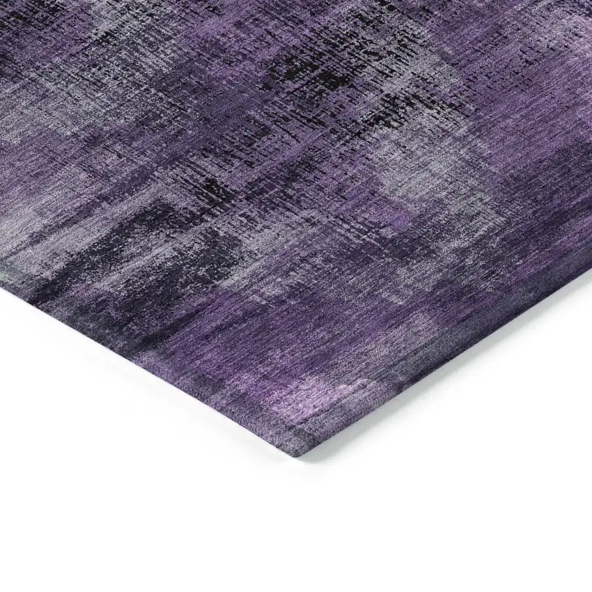 Purple Lavender And Gray Abstract Washable Indoor Outdoor Area Rug Photo 5