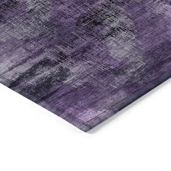 Purple Lavender And Gray Abstract Washable Indoor Outdoor Area Rug Photo 5
