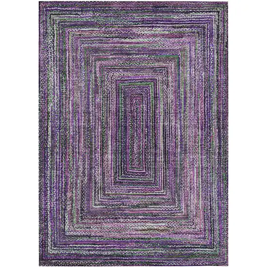 Purple Lavender And Gray Geometric Washable Indoor Outdoor Area Rug Photo 1