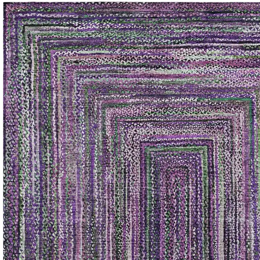 Purple Lavender And Gray Geometric Washable Indoor Outdoor Area Rug Photo 4