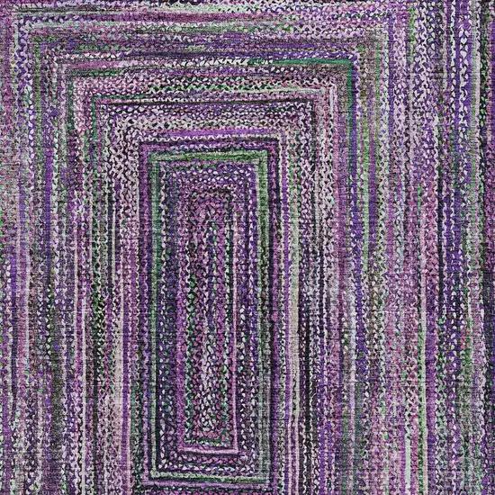 Purple Lavender And Gray Geometric Washable Indoor Outdoor Area Rug Photo 5
