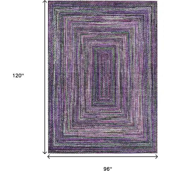 Purple Lavender And Gray Geometric Washable Indoor Outdoor Area Rug Photo 8