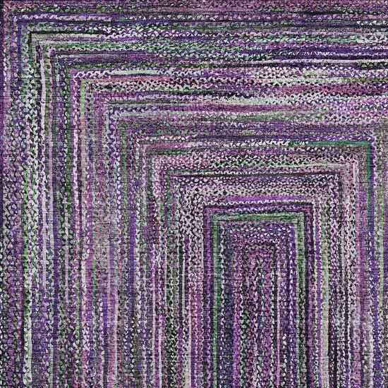 Purple Lavender And Gray Geometric Washable Indoor Outdoor Area Rug Photo 5