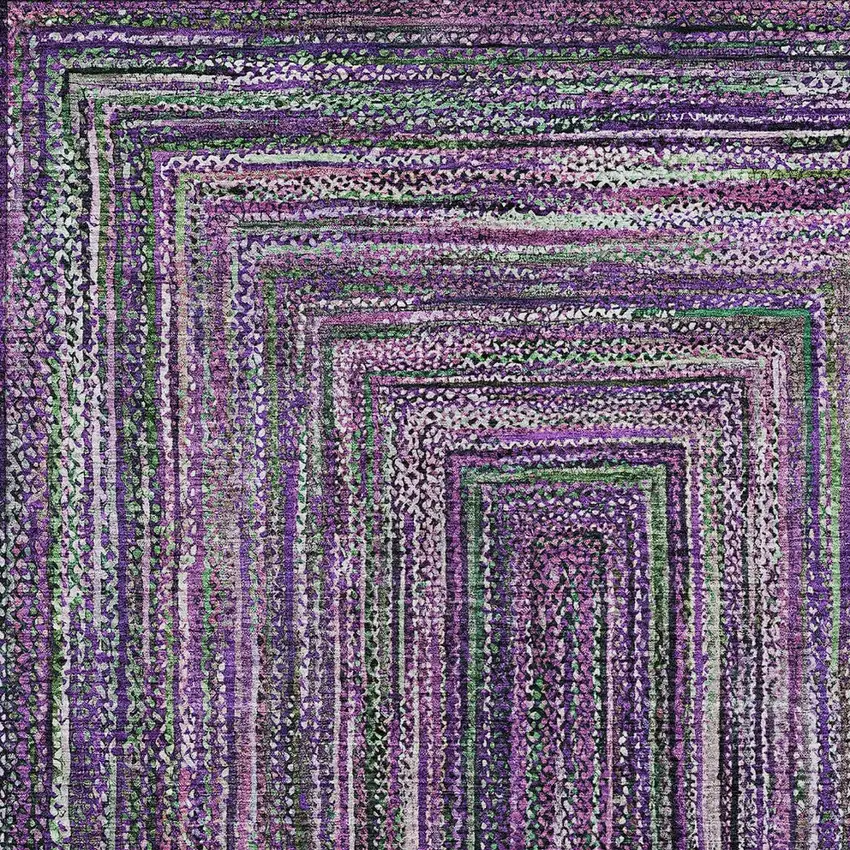 Purple Lavender And Gray Geometric Washable Indoor Outdoor Area Rug Photo 5