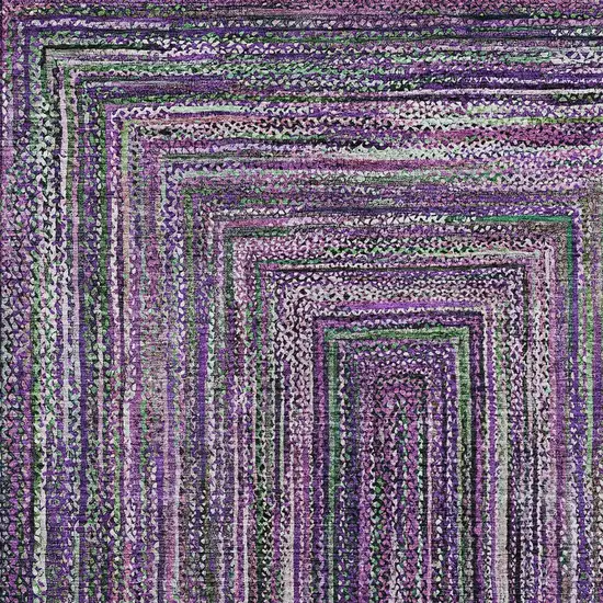 Purple Lavender And Gray Geometric Washable Indoor Outdoor Area Rug Photo 5