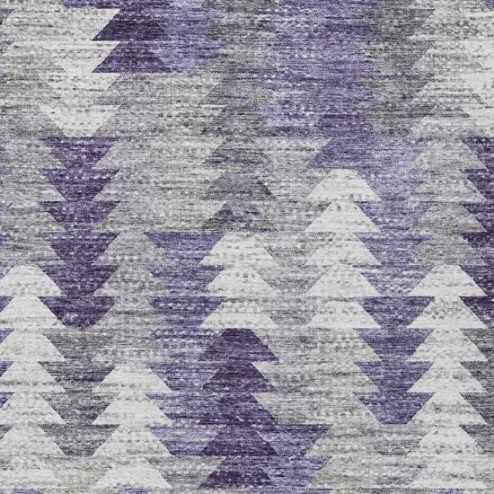 Purple Lavender And Gray Geometric Washable Indoor Outdoor Area Rug Photo 5