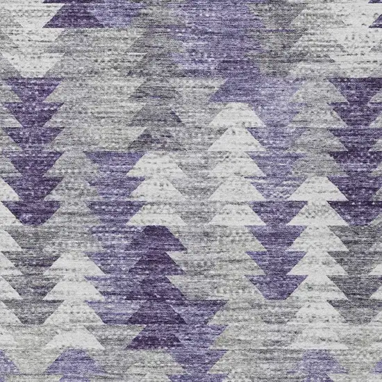 Purple Lavender And Gray Geometric Washable Indoor Outdoor Area Rug Photo 4