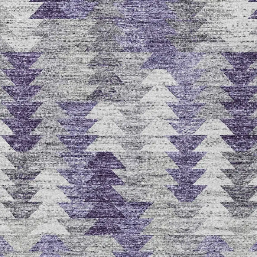Purple Lavender And Gray Geometric Washable Indoor Outdoor Area Rug Photo 4