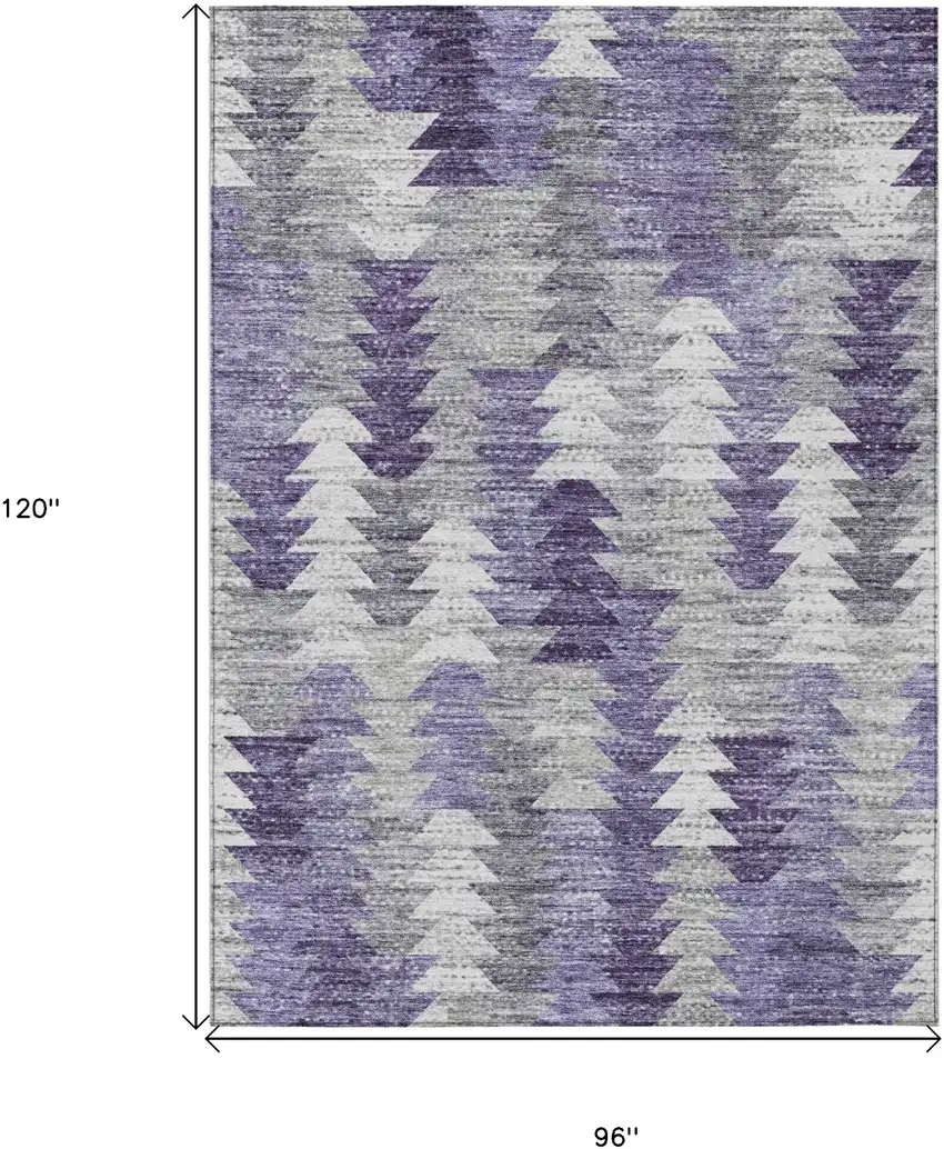 Purple Lavender And Gray Geometric Washable Indoor Outdoor Area Rug Photo 3
