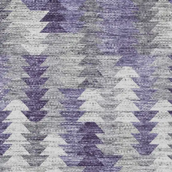 Purple Lavender And Gray Geometric Washable Indoor Outdoor Area Rug Photo 4