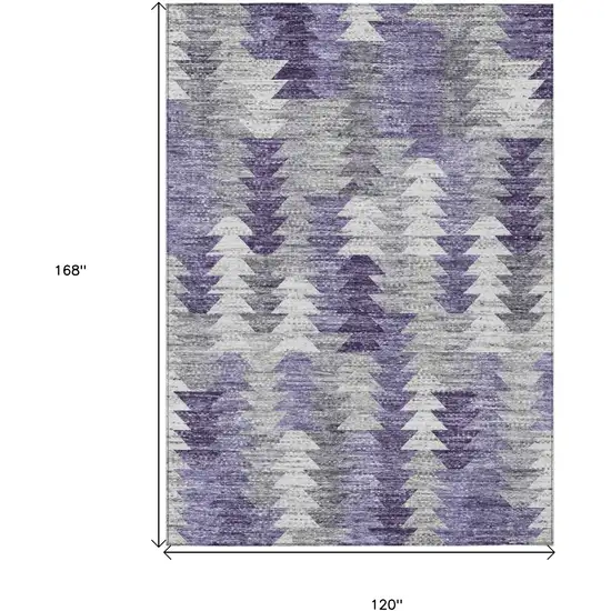 Purple Lavender And Gray Geometric Washable Indoor Outdoor Area Rug Photo 3