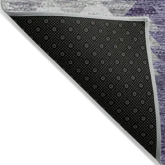 Purple Lavender And Gray Geometric Washable Indoor Outdoor Area Rug Photo 2