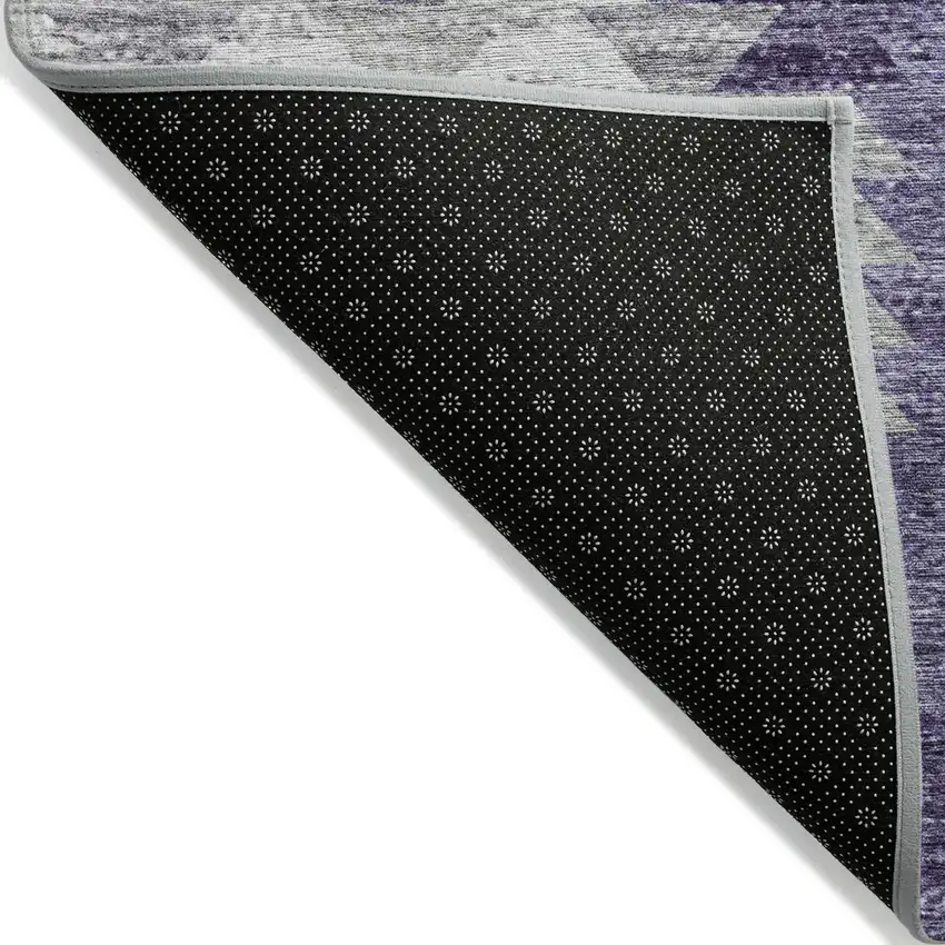 Purple Lavender And Gray Geometric Washable Indoor Outdoor Area Rug Photo 2