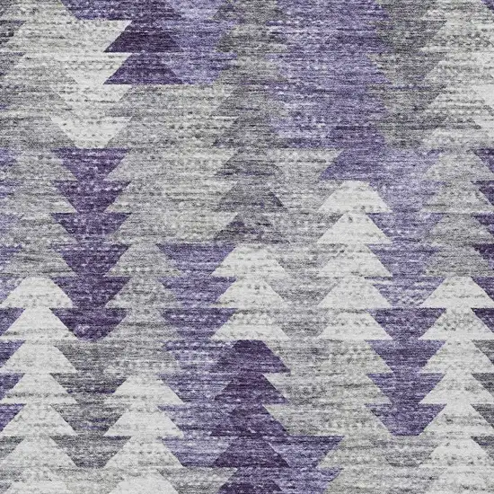 Purple Lavender And Gray Geometric Washable Indoor Outdoor Area Rug Photo 4