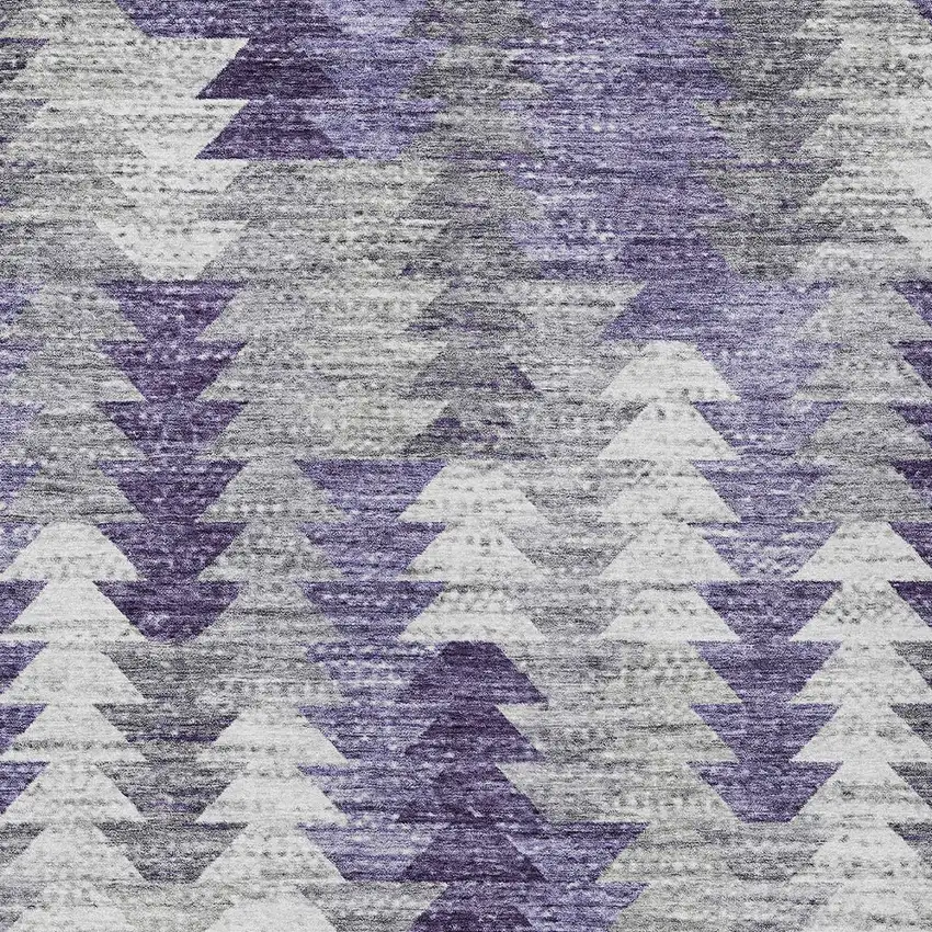Purple Lavender And Gray Geometric Washable Indoor Outdoor Area Rug Photo 4
