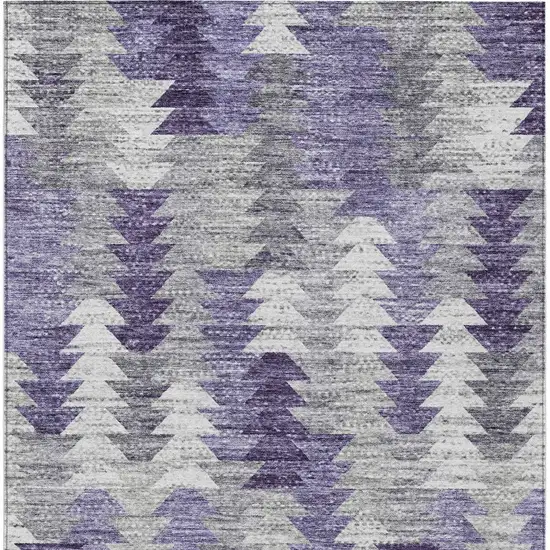 Purple Lavender And Gray Geometric Washable Indoor Outdoor Area Rug Photo 5