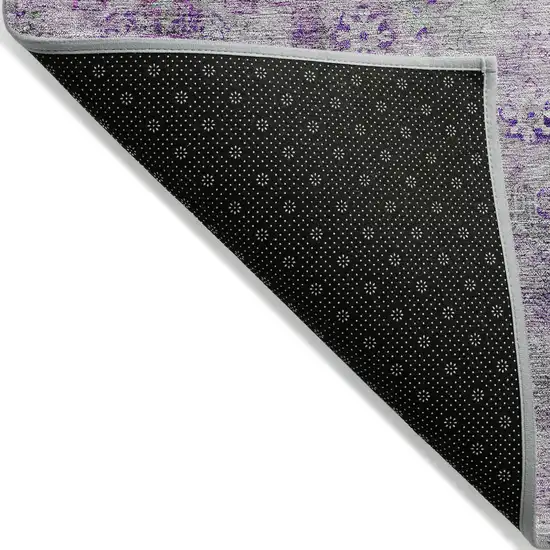Purple Lavender And Gray Oriental Washable Indoor Outdoor Area Rug Photo 4
