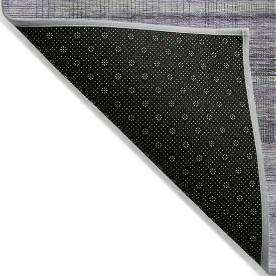 Purple Lavender And Gray Striped Washable Indoor Outdoor Area Rug Photo 4